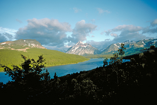 Large River And Mountains