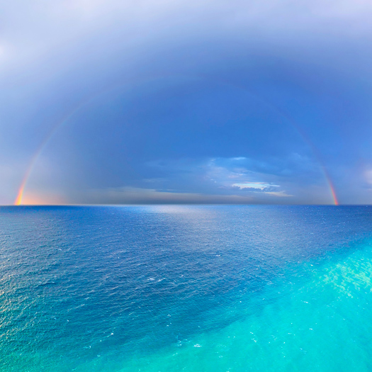 Rainbow over the ocean