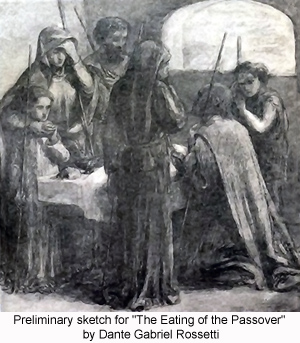 Preliminary sketch for 'The Eating of the Passover' by Dante Gabriel Rossetti Preliminary sketch for 'The Eating of the Passover' by Dante Gabriel Rossetti