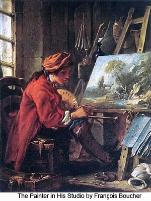 The Painter in his Studio by Francois Boucher
