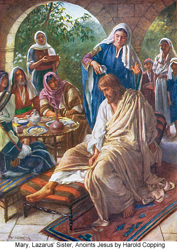 Mary, Lazarus' 
Sister, Anoints Jesus by Harold Copping