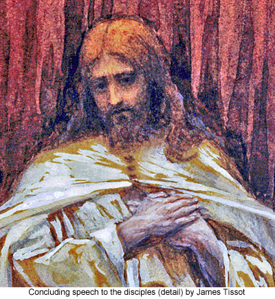 Concluding speech to the disciples (detail) by James Tissot