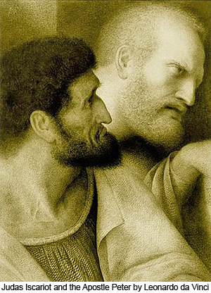 Judas Iscariot and the Apostle Peter by Leonardo Da Vinci