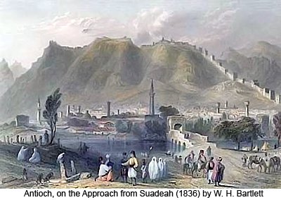 Antioch, on the Approach from Suadeah (1836) by W.H. Bartlett