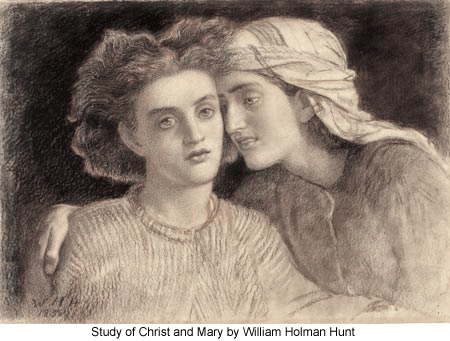 Study of Christ and Mary by William Holman Hunt