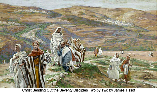 Christ Sending Out the Seventy Disciples Two by Two by James Tissot