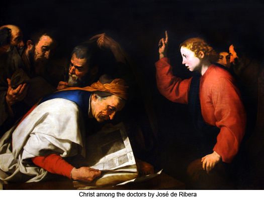 Christ among the doctors by José de Ribera