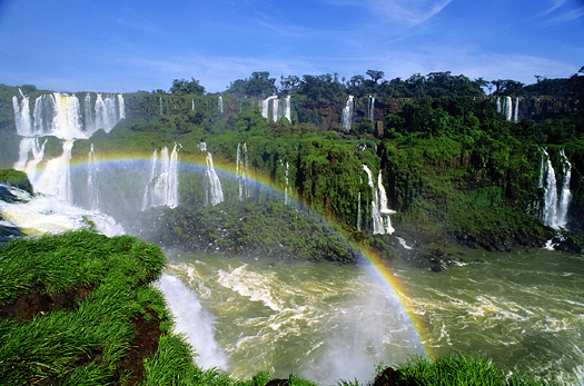 Waterfall with a rainbow
