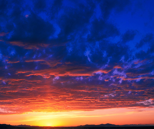 Salt Lake Valley Sunset, Utah. Red and purple clouds
